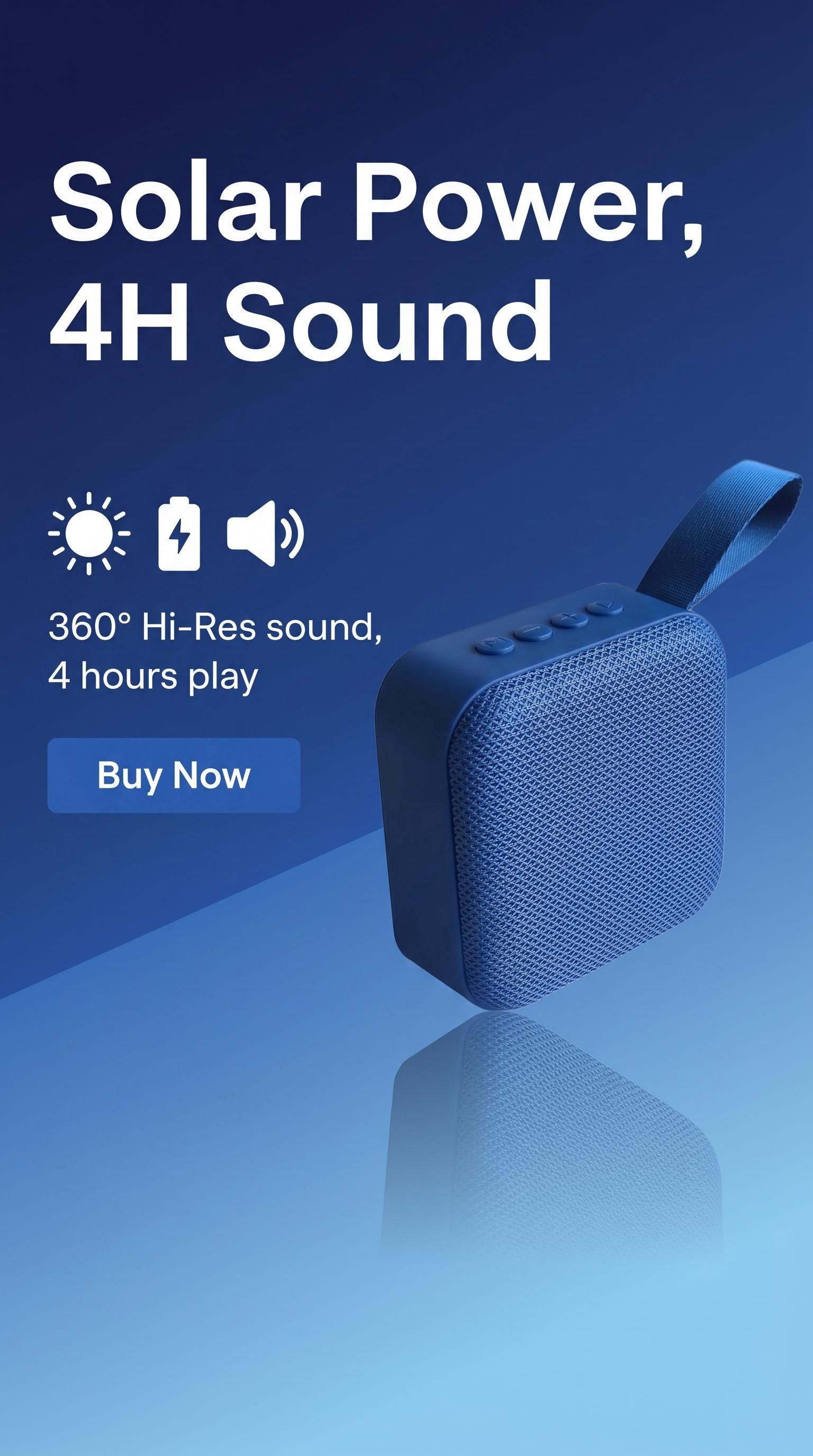Portable Solar Power Bank + 360° Wireless Speaker