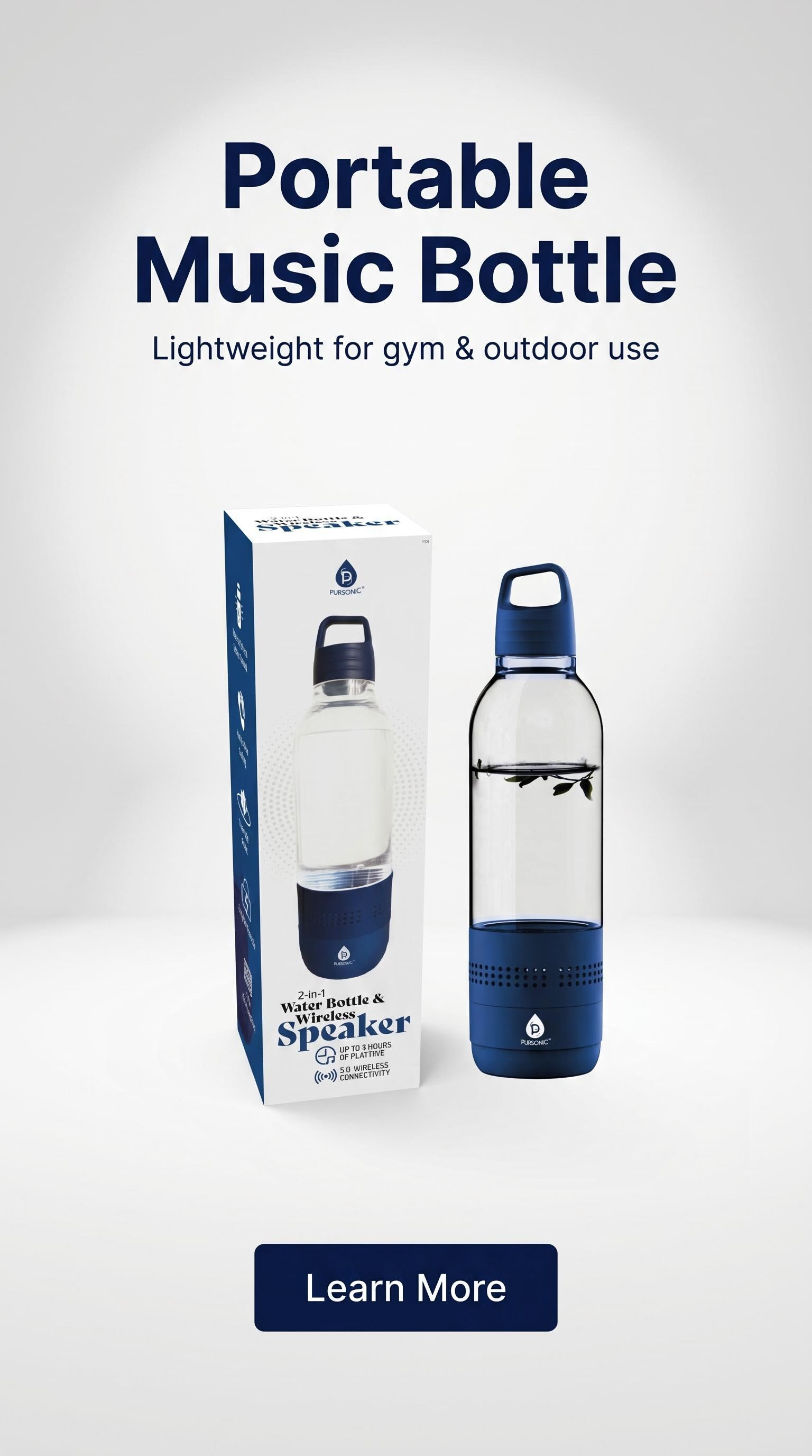 Pursonic 2-in-1 Water Bottle with Built-In Wireless Speaker